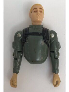 Vintage 1982 GI Joe SHORT FUZE  v1 Straight Arm Upper Body Parts Torso Head Arms
